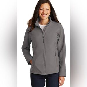Port Authority L317 Women’s 3XL Full Zip Soft Shell Jacket Deep Smoke Color NWOT